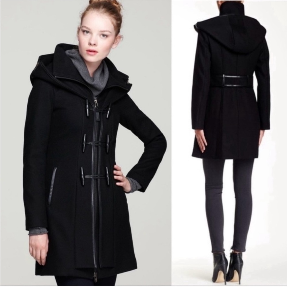 Women’s Mackage Steffy Hooded Toggle Scuba Wool Blend Coat size S